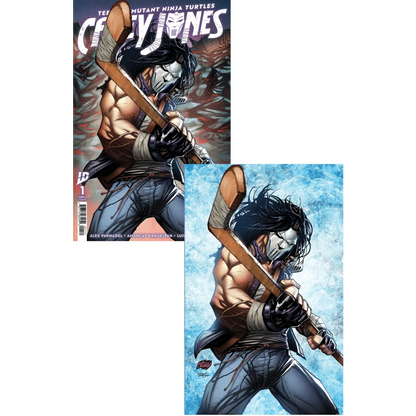 Two comic book covers featuring Casey Jones from Teenage Mutant Ninja Turtles