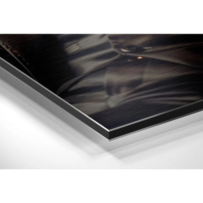 Sleek cat in suit brushed aluminium dibond wall art print