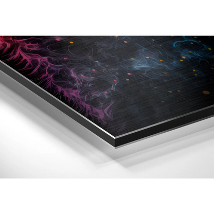 Cosmic Cat Brushed Aluminium Dibond Print with Glowing Colors | Glass Wall Art Print | vintageantiquesgifts.com