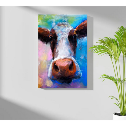 Vibrant cow art on insigne aluminum prints