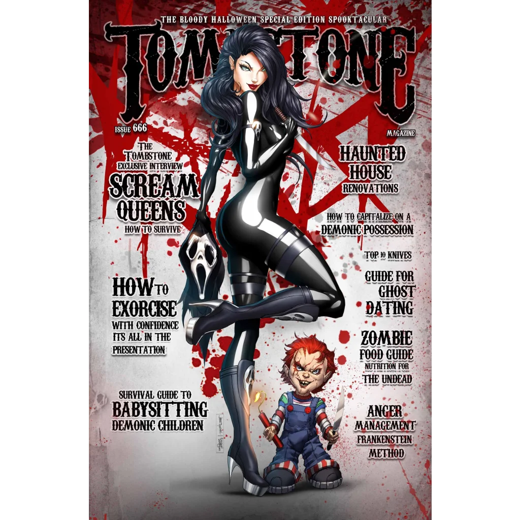 Horror Catwoman magazine cover print in brushed aluminum