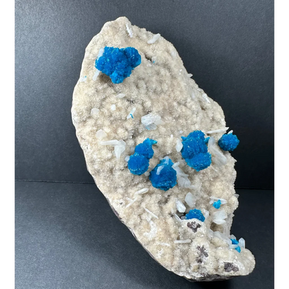 Cavansite with stilbite on matrix Maharashtra Pune India