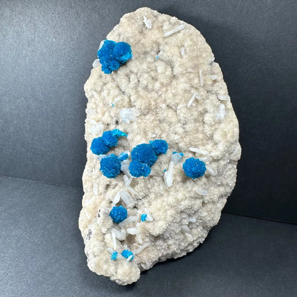 Cavansite with stilbite on matrix Maharashtra Pune India