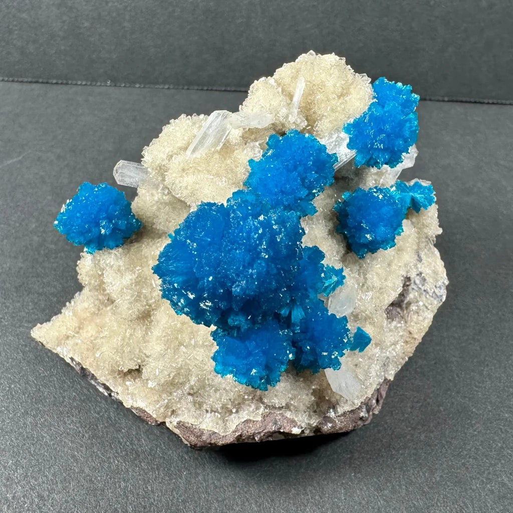 Cavansite with stilbite on matrix from Pune, India
