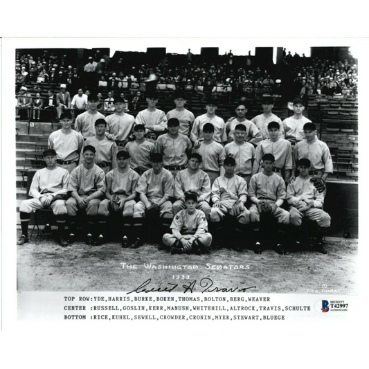 Cecil Travis signed 1923 Washington Senators team photo