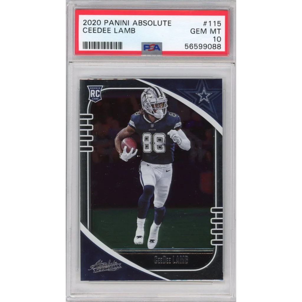 CeeDee Lamb 2020 Panini Absolute PSA graded rookie football card
