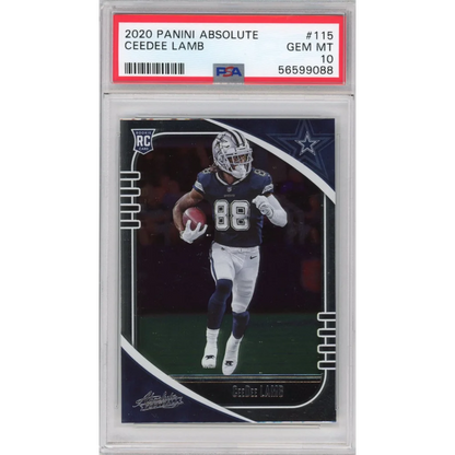 CeeDee Lamb 2020 Panini Absolute PSA graded rookie football card