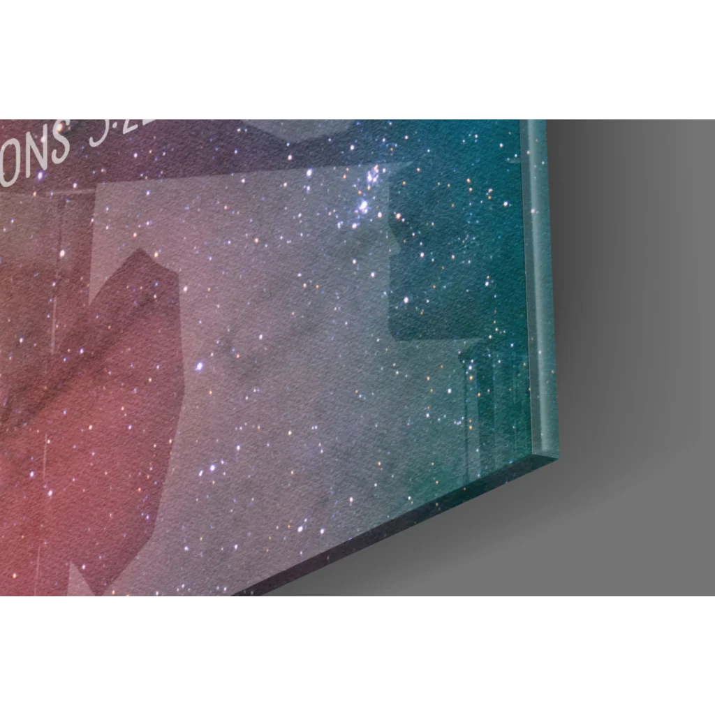 Vibrant Samsung QLED TV starry night as glass wall art