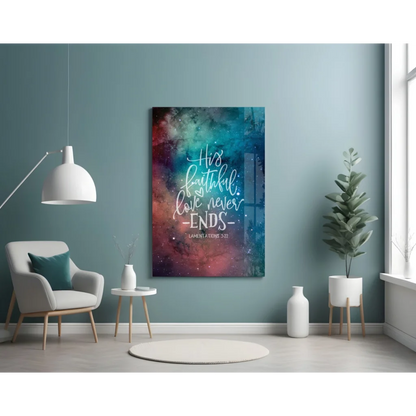 Colorful Celestial canvas wall art with endless love quote