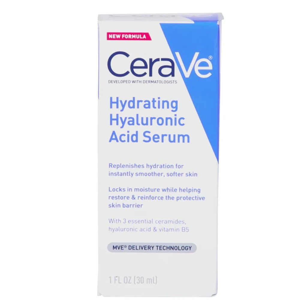 CeraVe hydrating hyaluronic acid face serum new formula box 1 fl oz