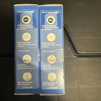 Two CeraVe Hydrating Hyaluronic Acid face serum boxes with hyaluronic acid ingredients