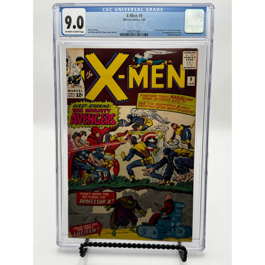 CGC 9.0 blue label X-Men #9 first Avengers crossover 1965 comic