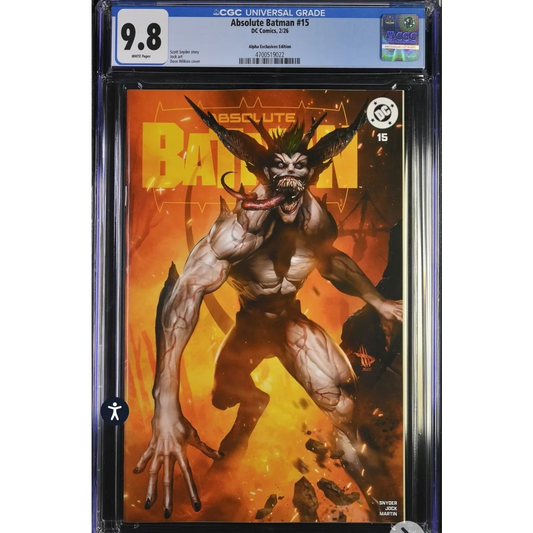 CGC 9.8 Absolute Batman #15 Scott Snyder 1st Absolute Joker fiery cover