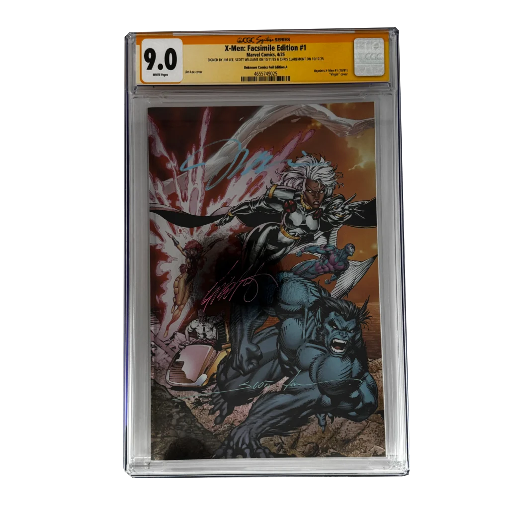 CGC 9.0 graded X-Men facsimile edition #1 with Jim Lee cover var of Storm vs Hulk