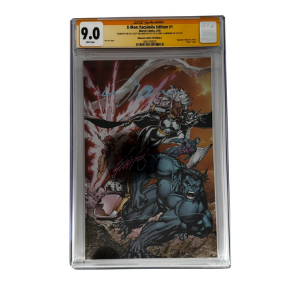 CGC 9.0 graded X-Men facsimile edition #1 with Jim Lee cover var of Storm vs Hulk