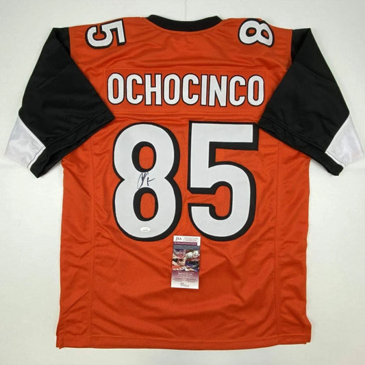 Autographed Bengals orange and black custom jersey with OCHOCINCO and number 85 for sports fans