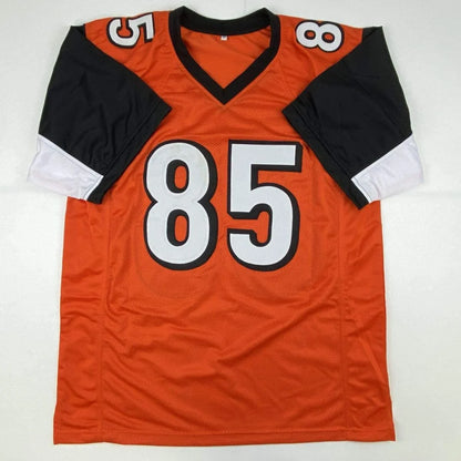 Orange and black custom football jersey with number 85 from Chad Ochocinco Bengals Colors