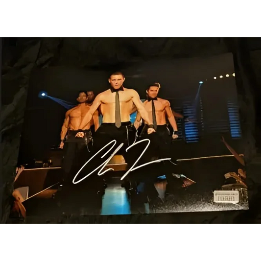 Channing Tatum Magic Mike autographed photo with certificate featuring cast signature