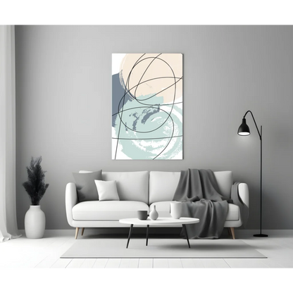 Modern Abstract Canvas Wall Art in Soft Pastels and Bold Lines | Modern Wall Art Decor | vintageantiquesgifts.com