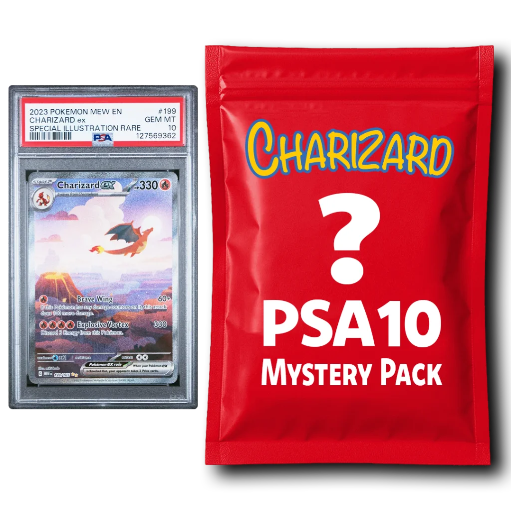 Charizard PSA 10 Graded PKM Card Mystery Pack Trading Card Game | Hall of Fame Sports Memorabilia | vintageantiquesgifts.com