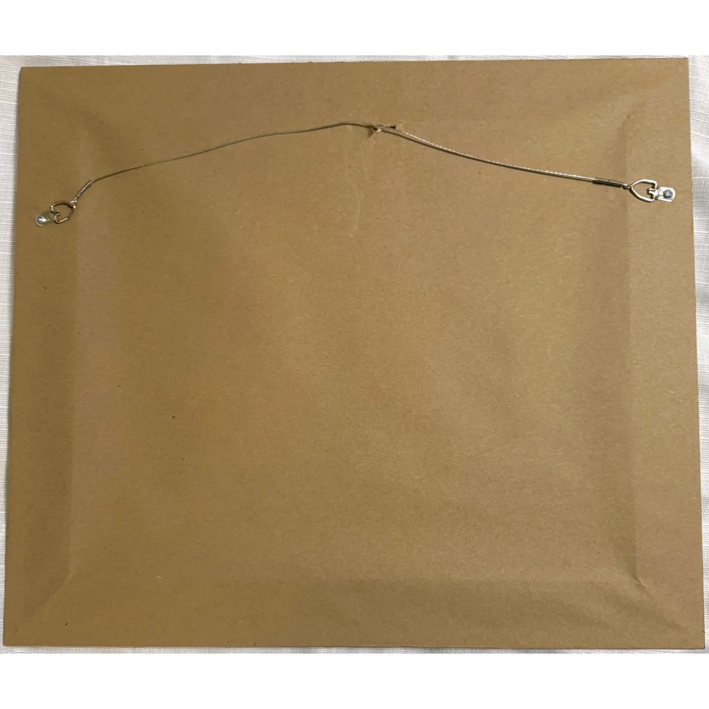 Back of Charles William Sharpe country blacksmith engraving frame with hanging wire