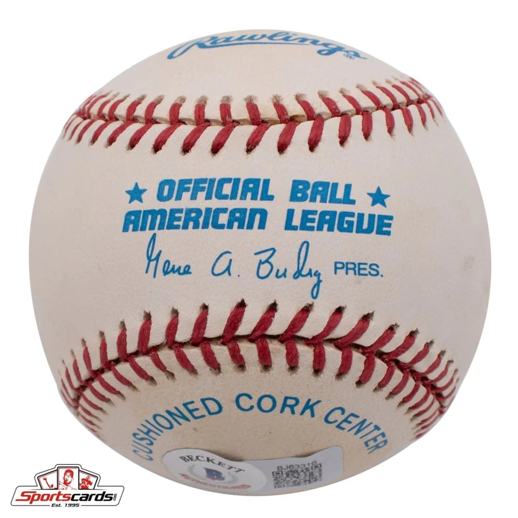 Charlie Silvera signed Rawlings baseball with Beckett BAS authentication