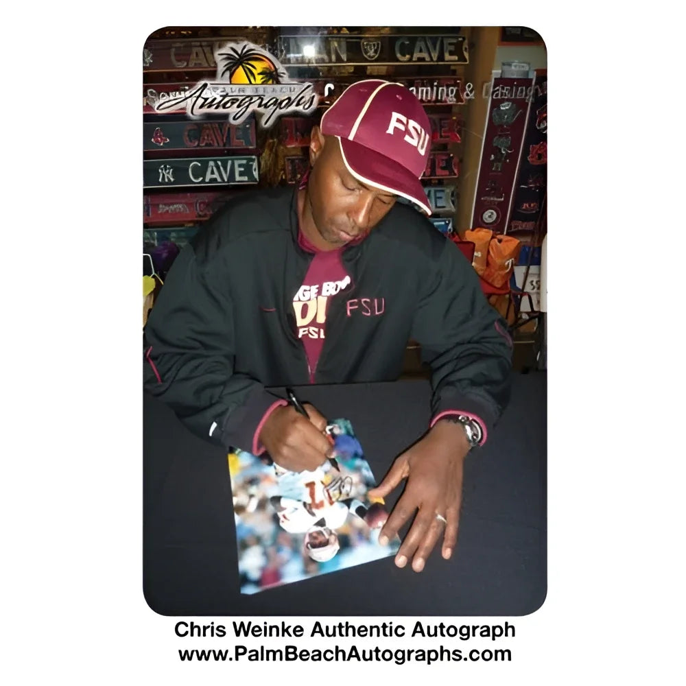 Charlie Ward autographed Seminoles white jersey 8x10 photo