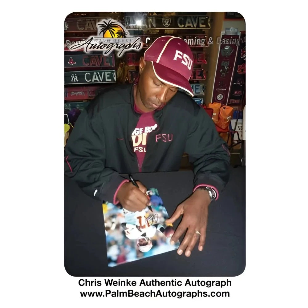 Autographed Charlie Ward Seminoles white jersey 8x10 photo