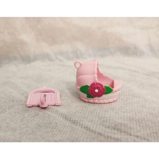 Pink floral Baby Sunshine bassinet sandal with adjustable strap