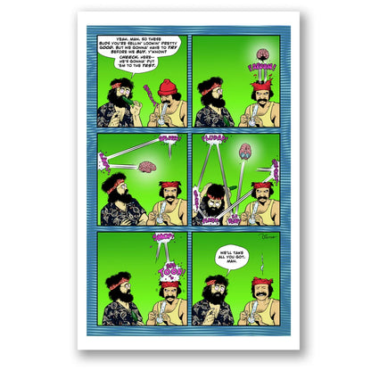 Humorous comic strip with two men and bongs from Cheech Marin Bob Fingerman Deluxe Edition