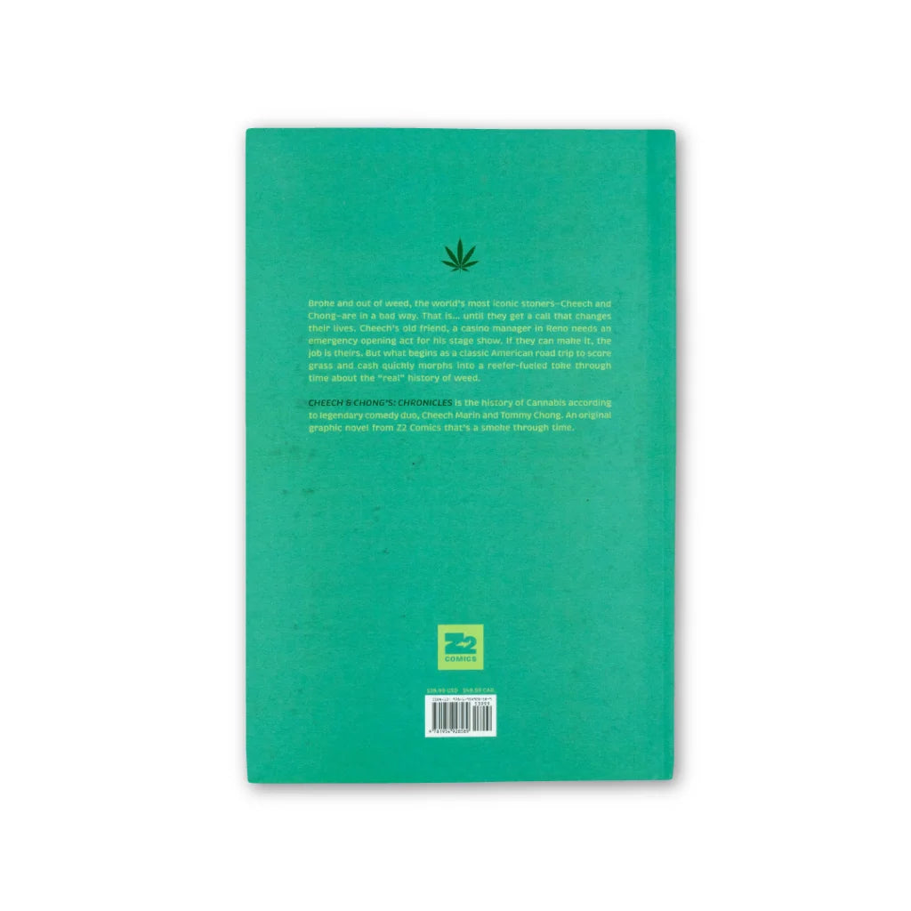 Green marijuana leaf notebook by Cheech Marin and Tommy Chong