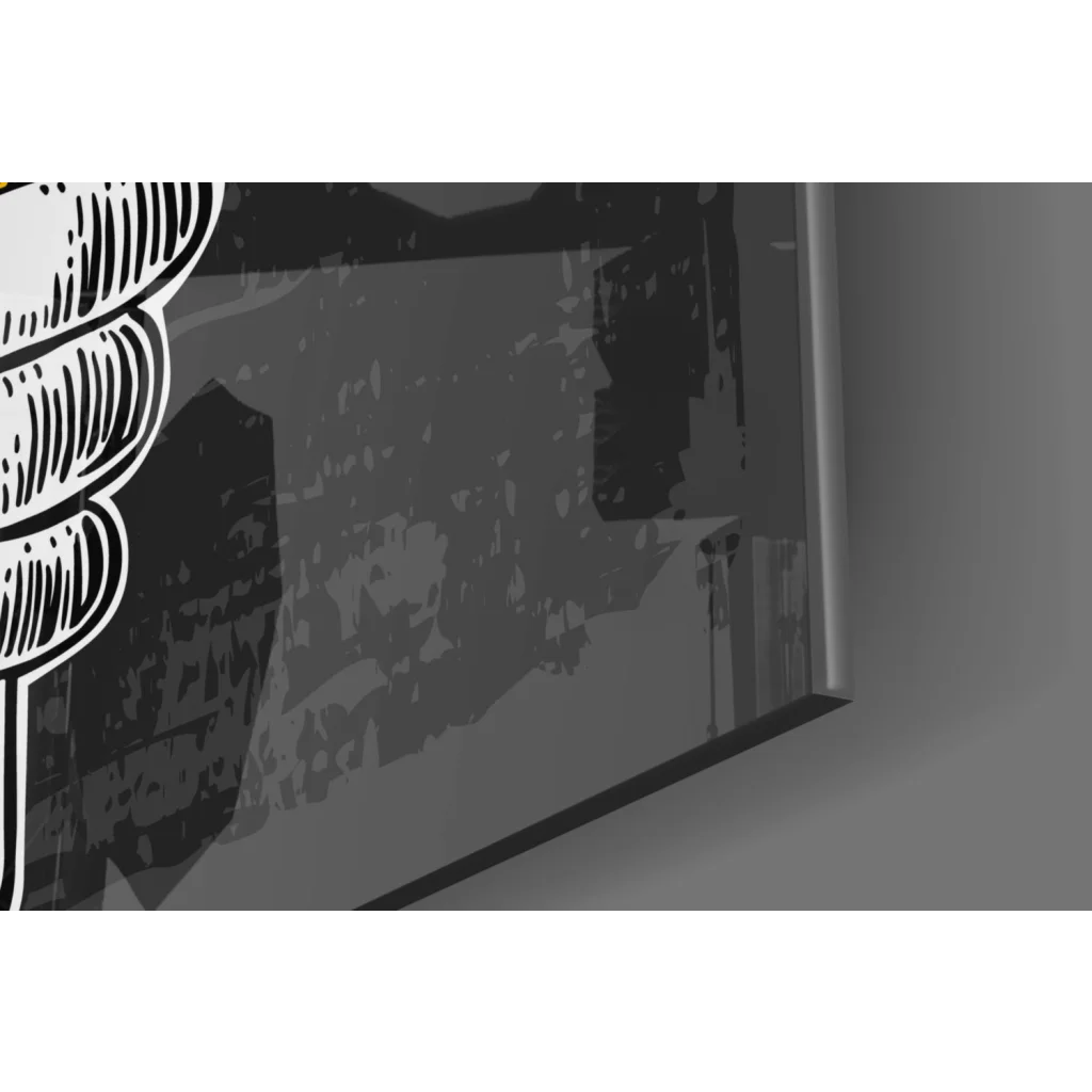 Black and white spiral light bulb cheers beer glass wall art print