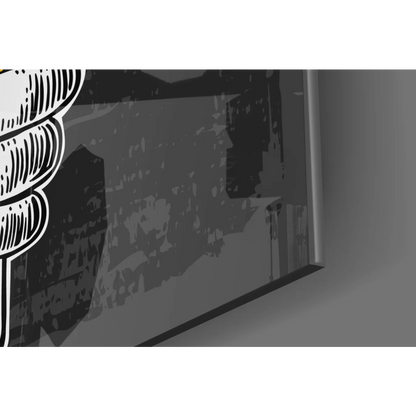 Black and white spiral light bulb cheers beer glass wall art print