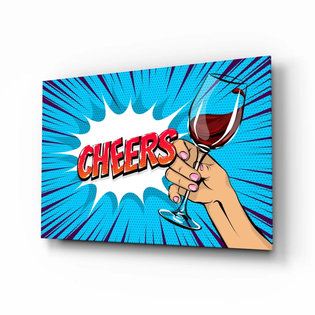 Cheers Pop Art Glass Wall Art Canvas Print | Insigneart USA | vintageantiquesgifts.com