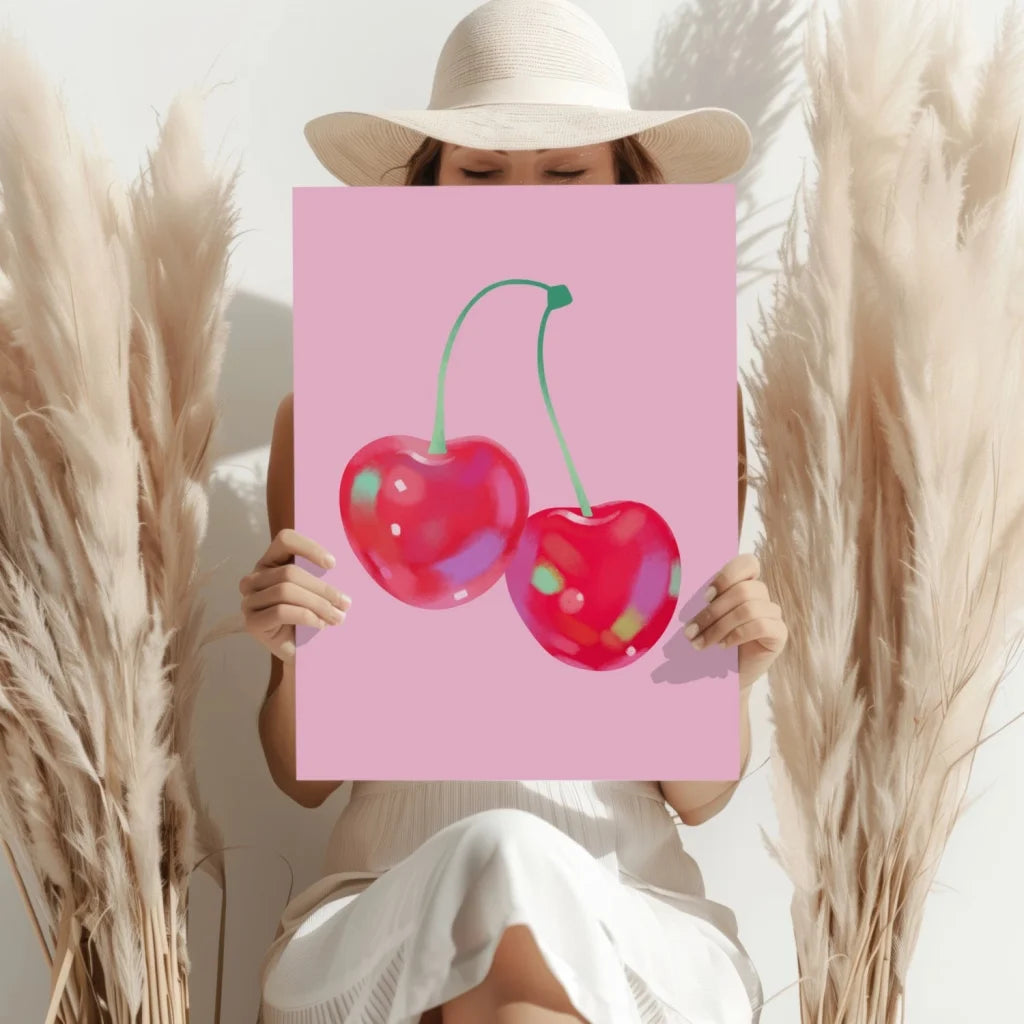 Vibrant glossy cherry insigne aluminum prints in pink