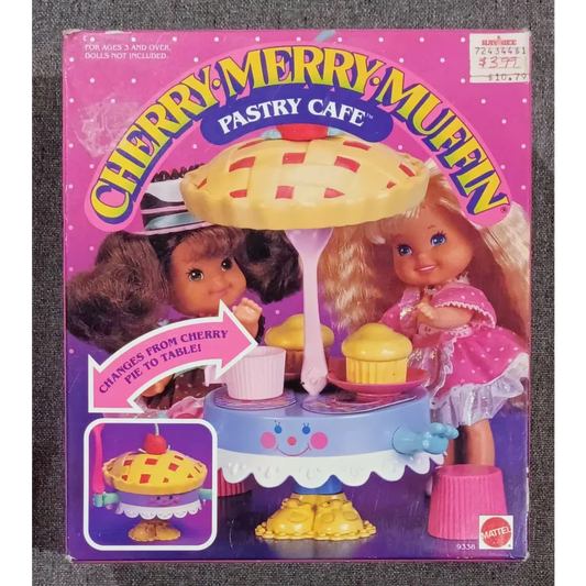 Vintage 1989 Cherry Merry Muffin pastry cafe playset with colorful cupcakes
