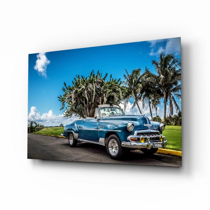 Vintage Blue Convertible Canvas Wall Art Print | Insigneart USA | vintageantiquesgifts.com