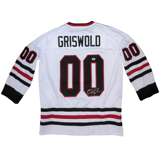 Chevy Chase autographed Santa Clark Griswold custom white hockey jersey #00
