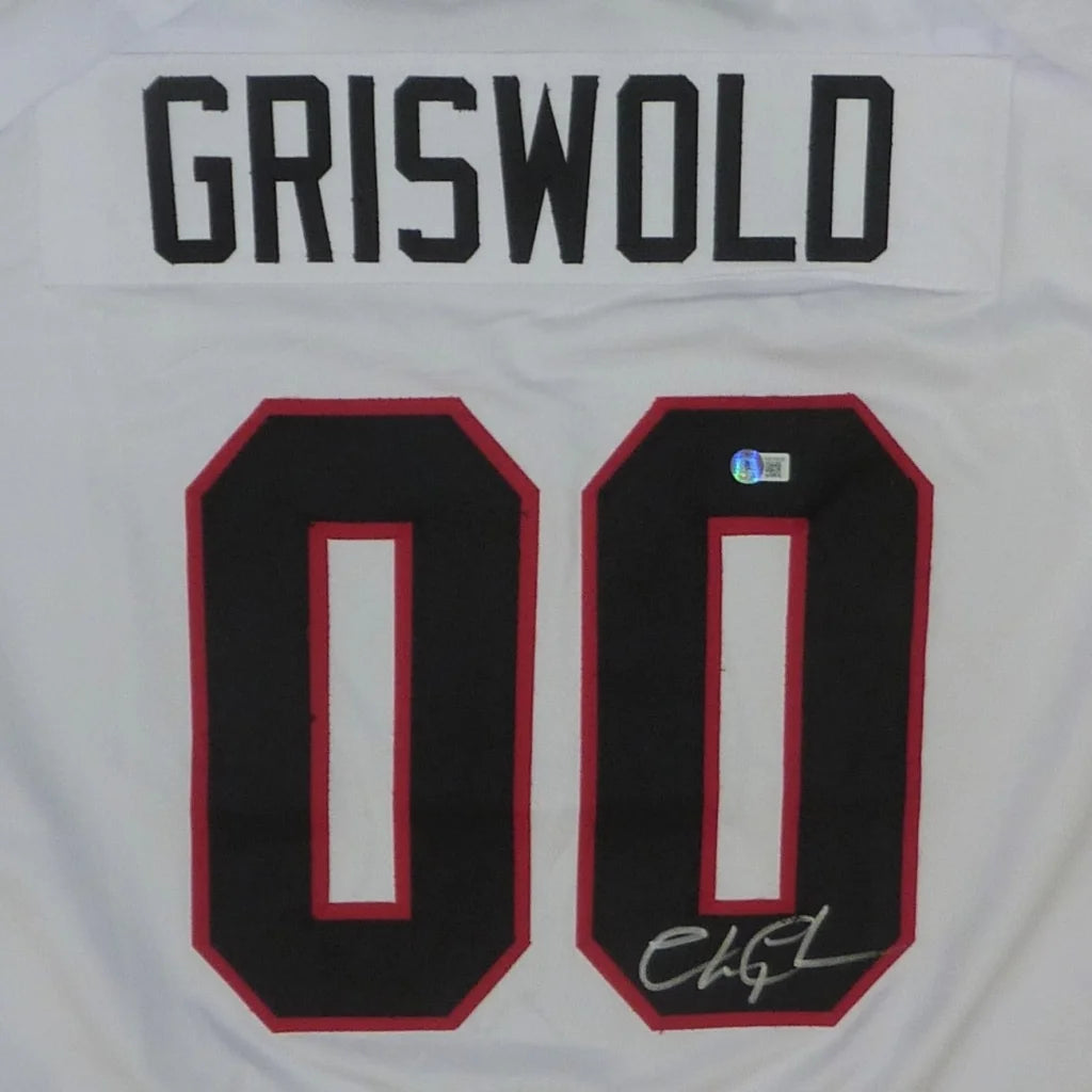Chevy Chase autographed Santa Clark Griswold custom white jersey with 00 and signature