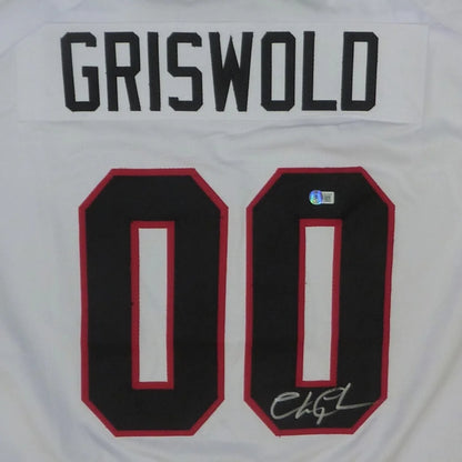 Chevy Chase autographed Santa Clark Griswold custom white jersey with 00 and signature