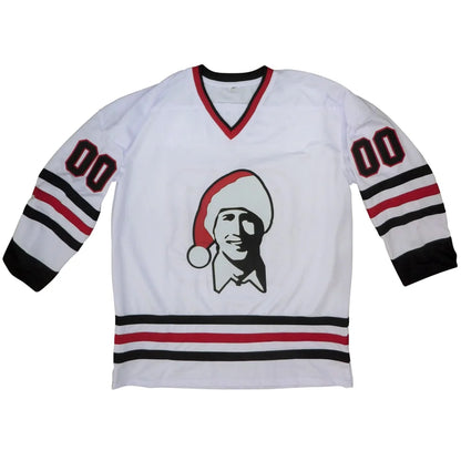 Chevy Chase autographed Santa Clark Griswold custom white hockey jersey
