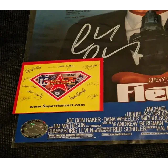 Chevy ChaseFletch autographed 8x10 photo with Super Star Certification and signatures