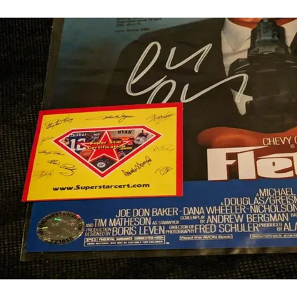 Chevy ChaseFletch autographed 8x10 photo with Super Star Certification and signatures