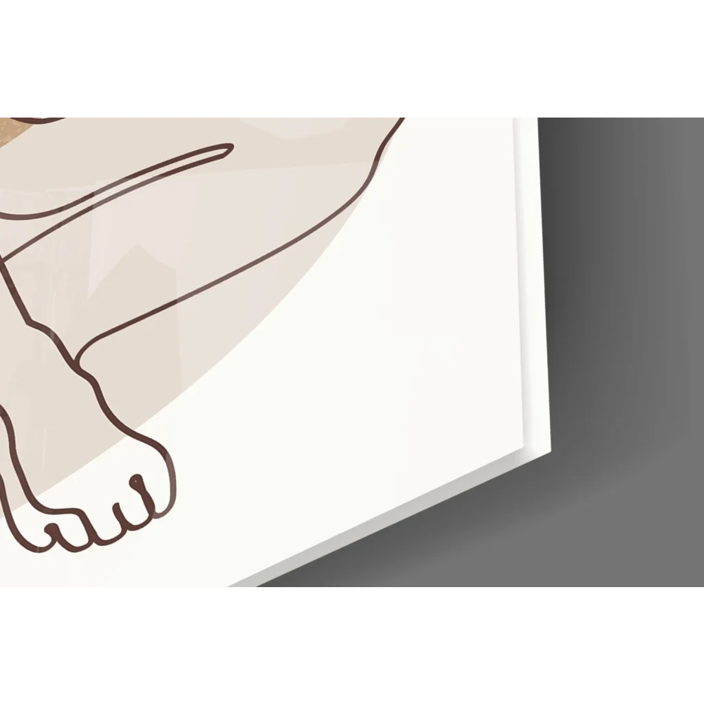 Stylized beige foot line art canvas wall art by Chic Hat Lady