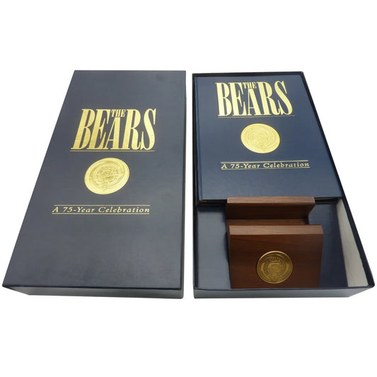Chicago Bears autographed book with Walter Payton in black gift box