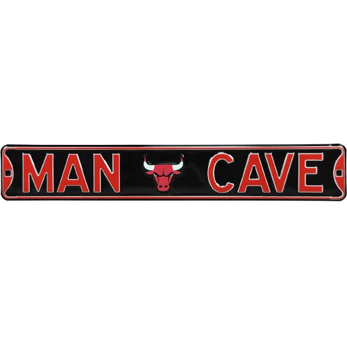 Chicago Bulls Man Cave authentic street sign with red bull logo