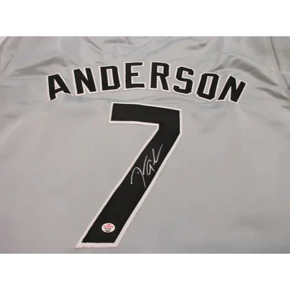 Gray Chicago White Sox signed jersey with Anderson name and number 7 autographed