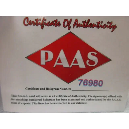 Chicago White Sox signed jersey with PAAS authentication and certificate of authenticity