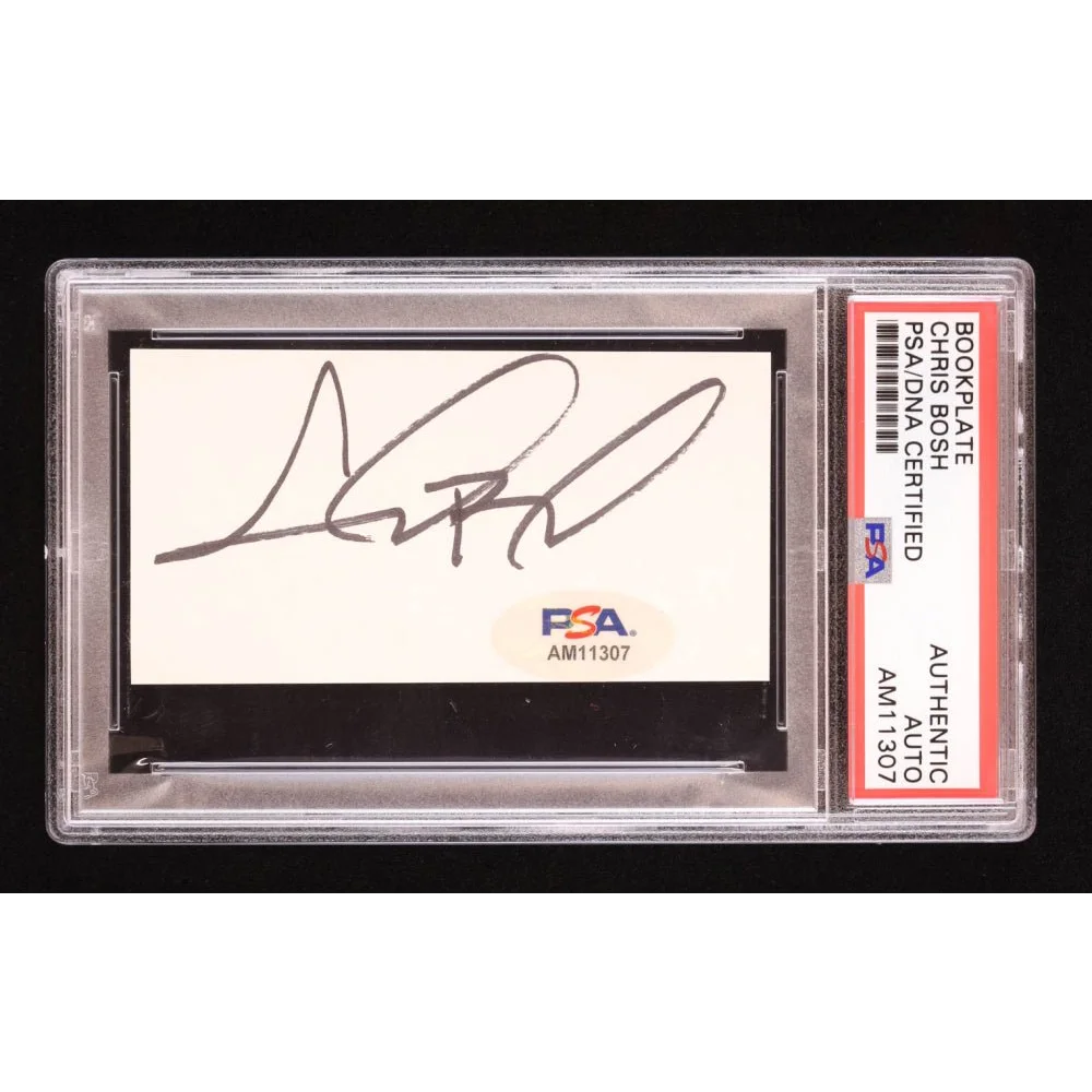 Encapsulated autograph of Chris Bosh on PSA authenticated trading card collectible