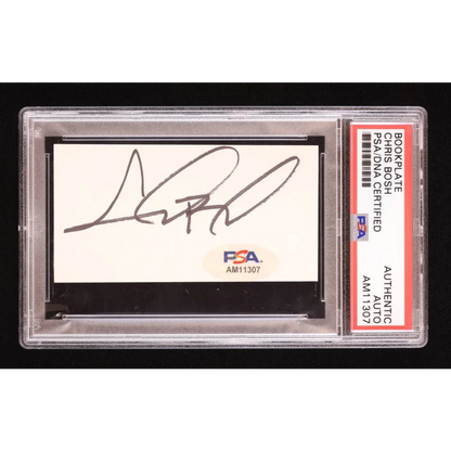 Encapsulated autograph of Chris Bosh on PSA authenticated trading card collectible